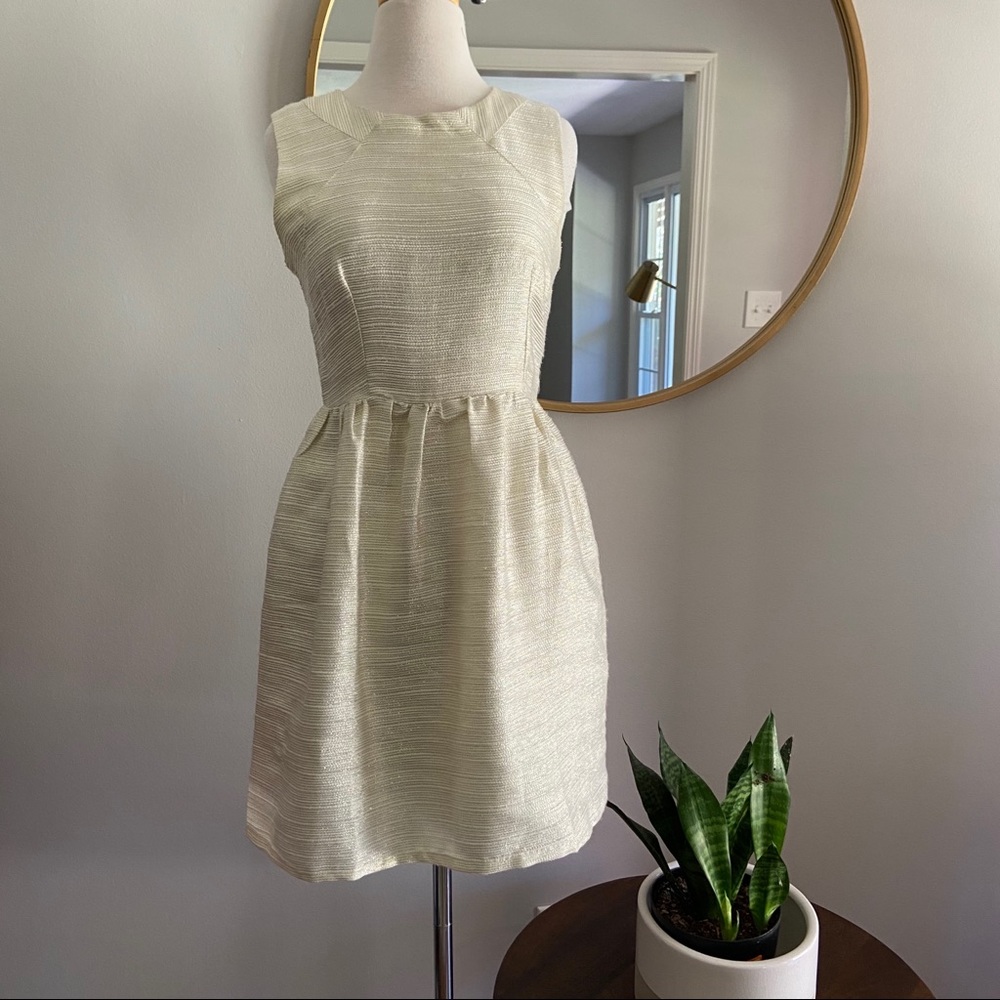 White Dress with Gold Shimmer